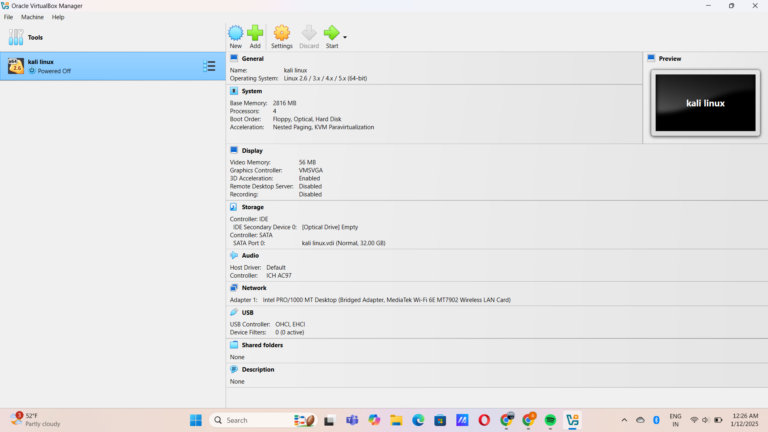 Oracle virtual machine Box